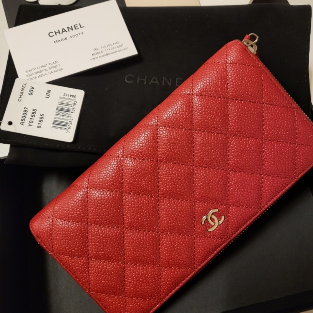 Chanel zip around wallet